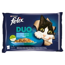 Felix Fantastic DUO kapsičky pre mačky treska a losos, losos a sardinky, sleď a pstruh 4 x 85 g