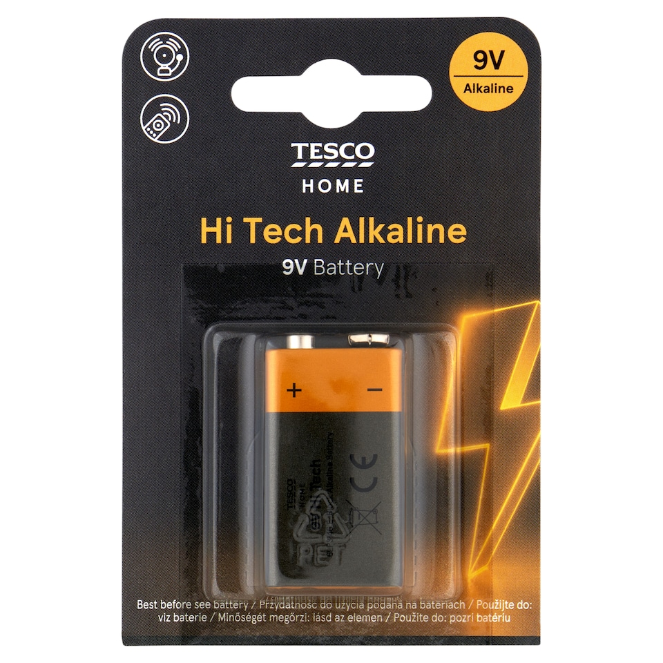 Tesco Home Hi Tech Alkaline Battery 9V 1 pc