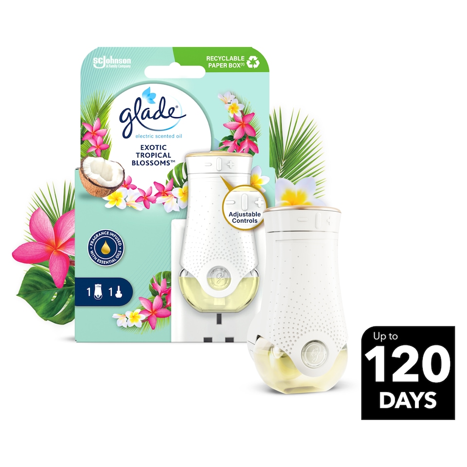 image 1 of Glade Electric Scented Oil Holder Exotic Tropical Blossoms 20ml
