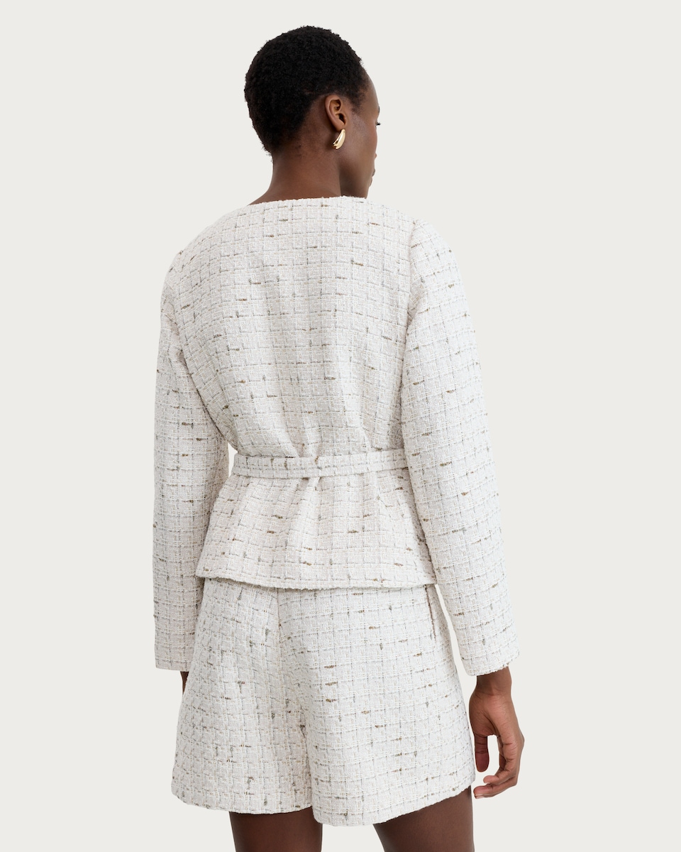 image 1 of F&F Boucle Textured Co-ord Shorts in Cream