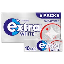 Extra White Sugarfree Chewing Gum Multipack 6x10 Pieces