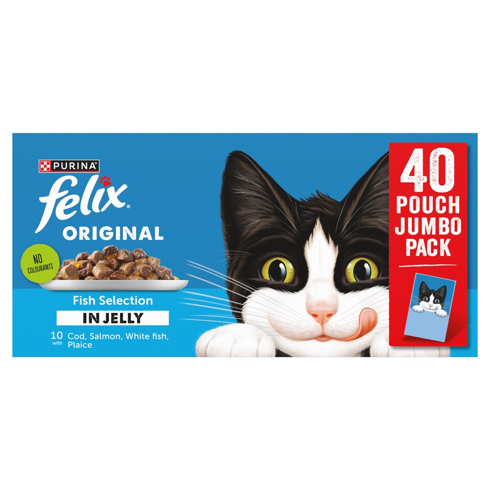 image 1 of Felix Original Fish Selection in Jelly Cat food 40x85g