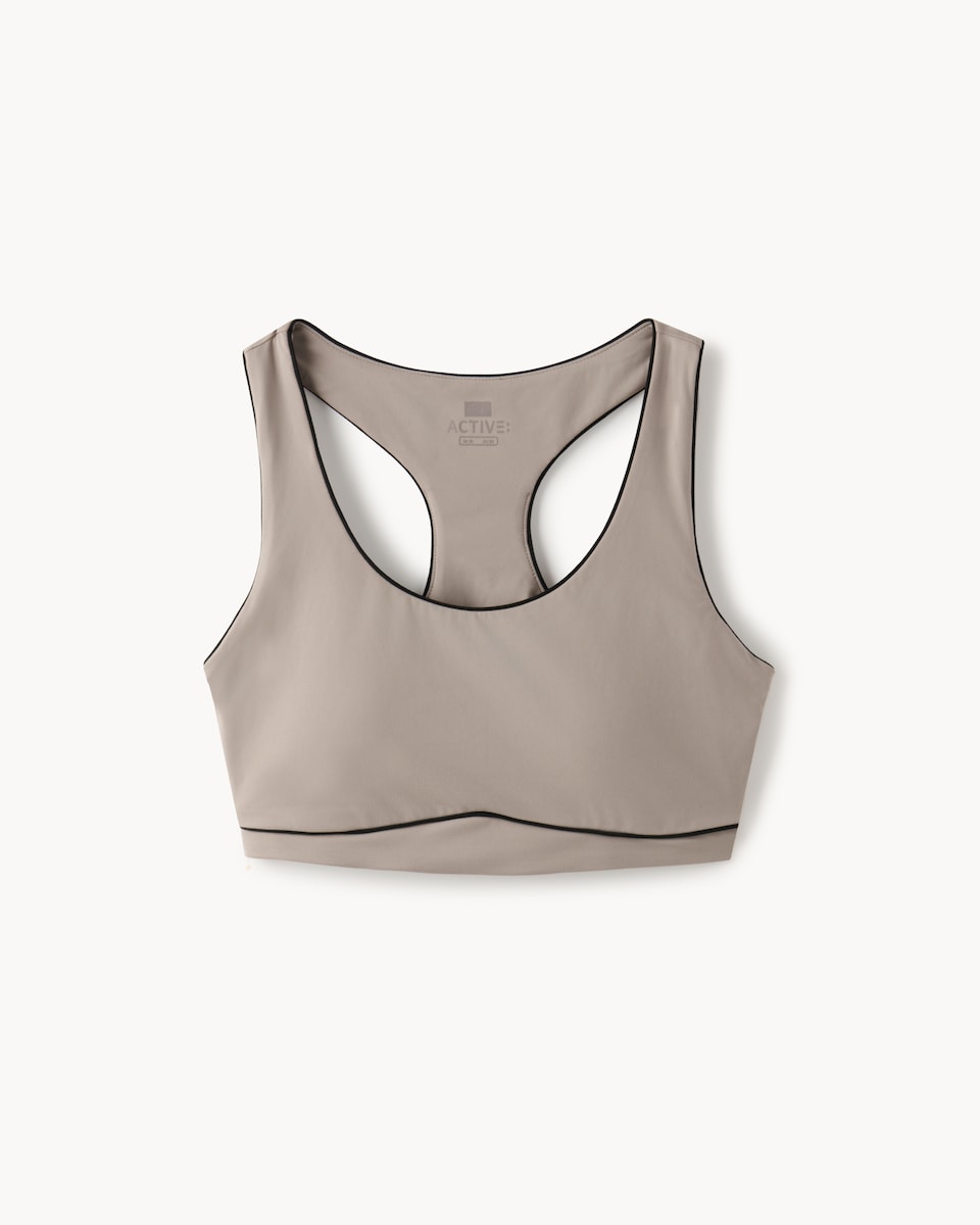 image 1 of F&F Active EVERYHOUR Cropped Racerback Vest in Neutral