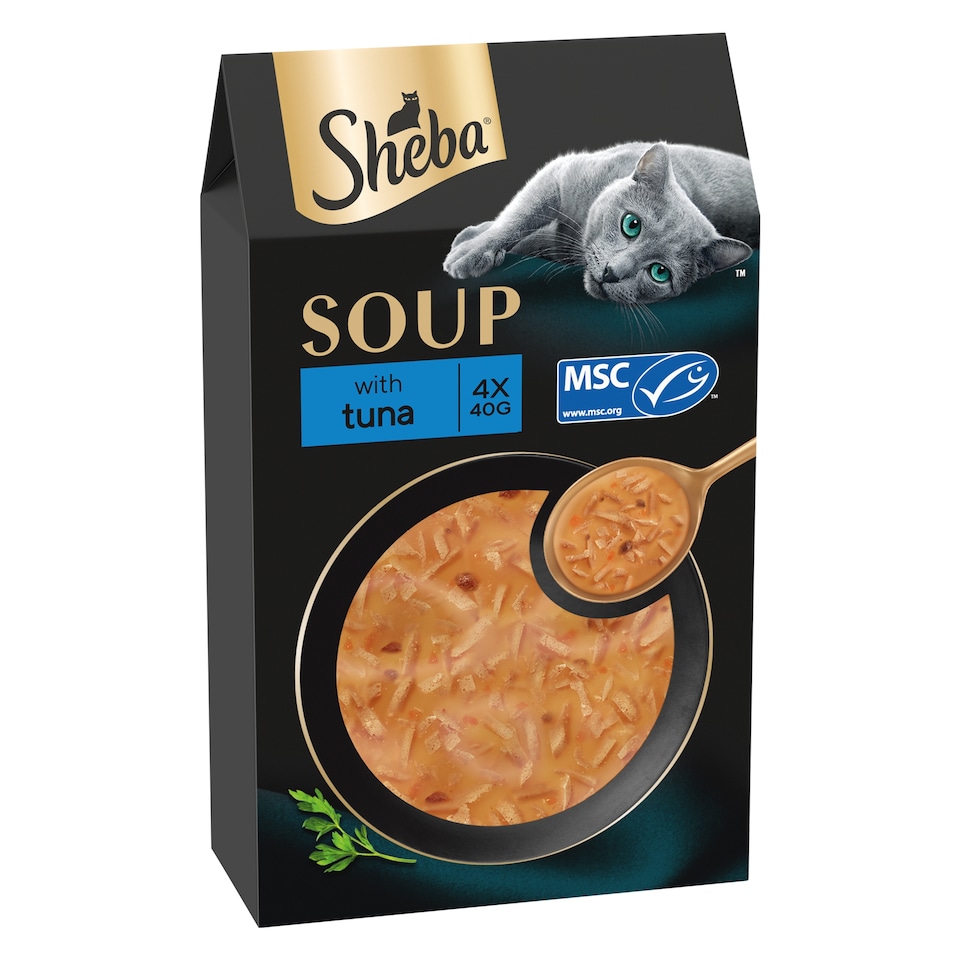 image 1 of Sheba Classics Cat Food Soup Pouches Tuna Fillet 4x40g