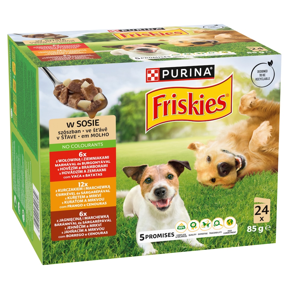 image 1 of Purina Friskies Complete Pet Food for Adult Dogs in Sauce 24 x 85 g (2040 g)