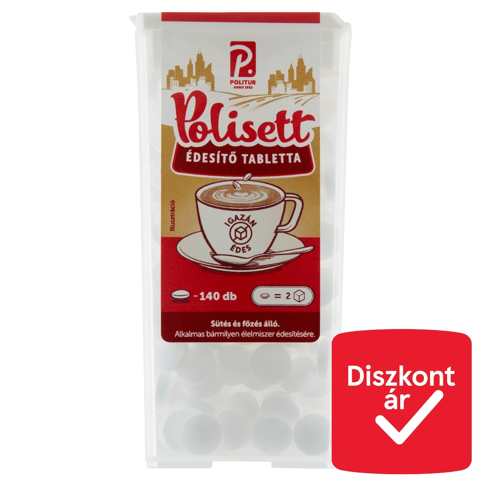 Politur Polisett édesítő tabletta 140 db 19,88 g