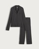image 4 of F&F CoolEase™ Ribbed Wide Leg Button Up Revere Pyjama Set in Grey
