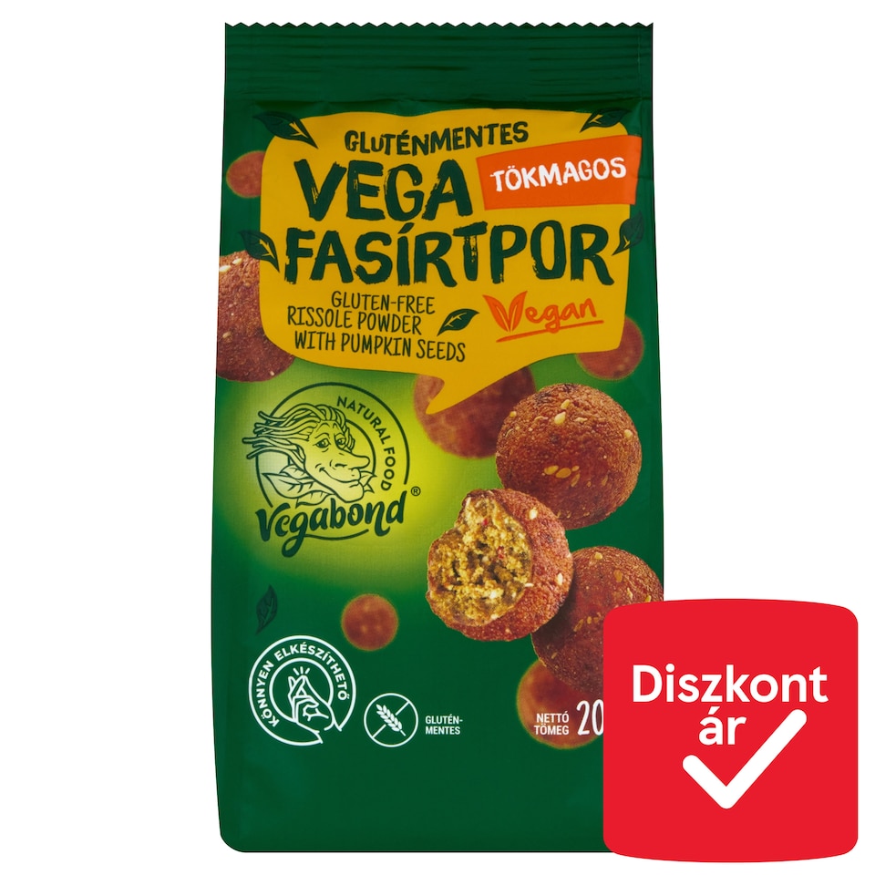 Vegabond gluténmentes vega tökmagos fasírtpor 200 g  1. kép