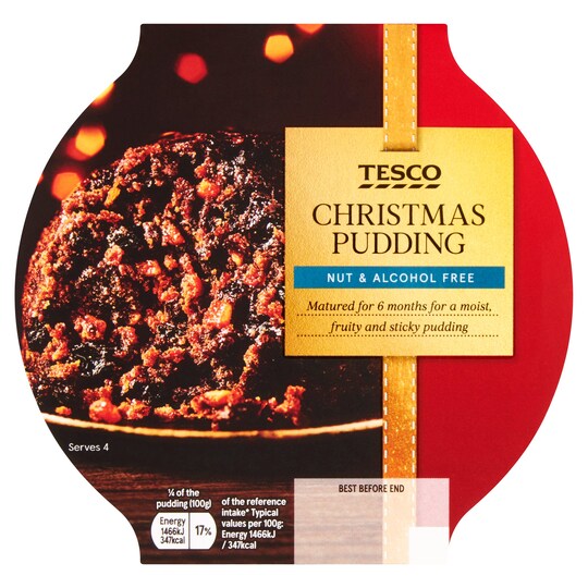 Tesco Nut &amp; Alcohol Free Christmas Pudding 400G - Tesco Groceries