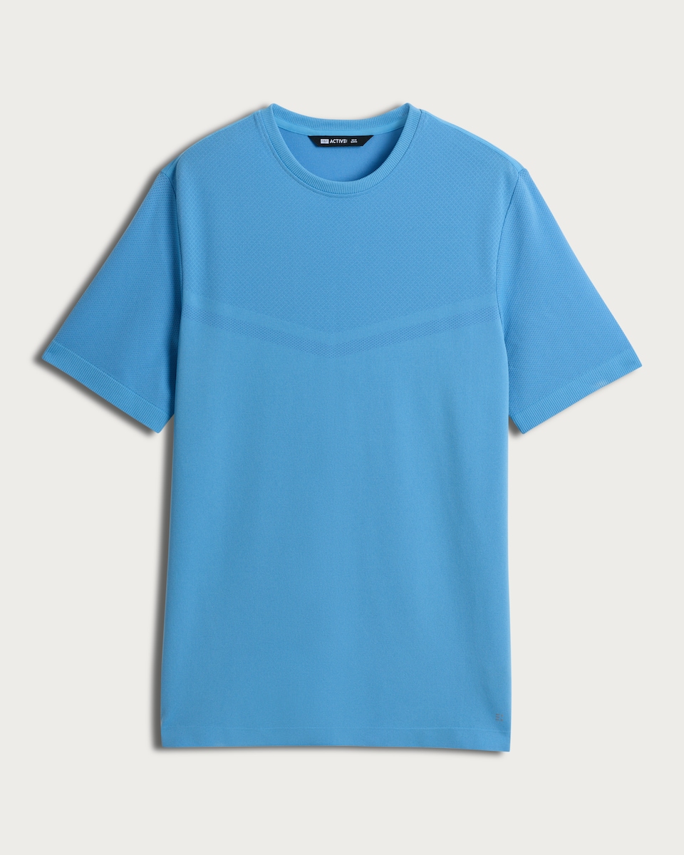image 1 of F&F Active ULTRARUN Seamless Short Sleeved T-Shirt in Blue
