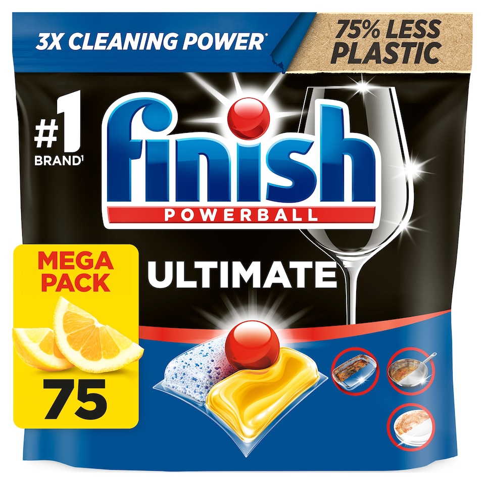 image 1 of Finish Ultimate All In One Dishwasher Tablets - Lemon 75 Pack 967.5g