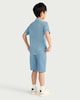 image 3 of F&F Boys 2-Piece Cotton Rich Textured Polo Shirt and Shorts Set in Blue
