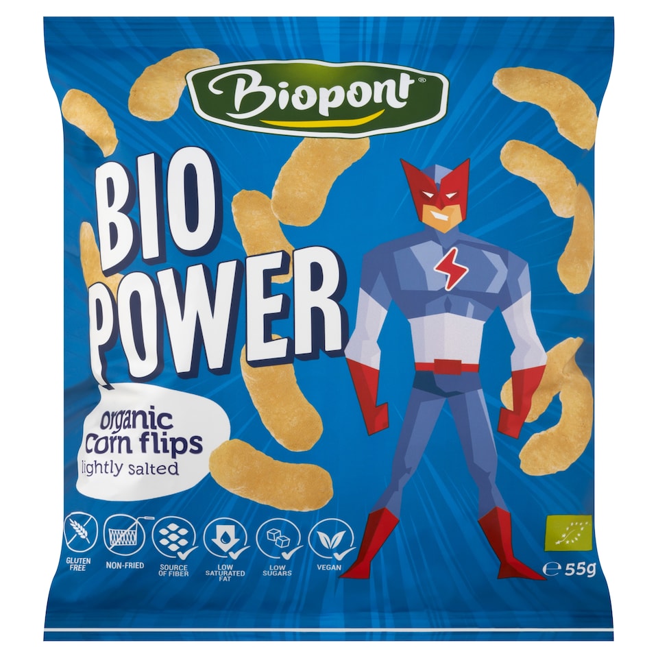 image 1 of Biopont Bio Power Organic Glutenfree Corn Flips Lightly Salted 55 g