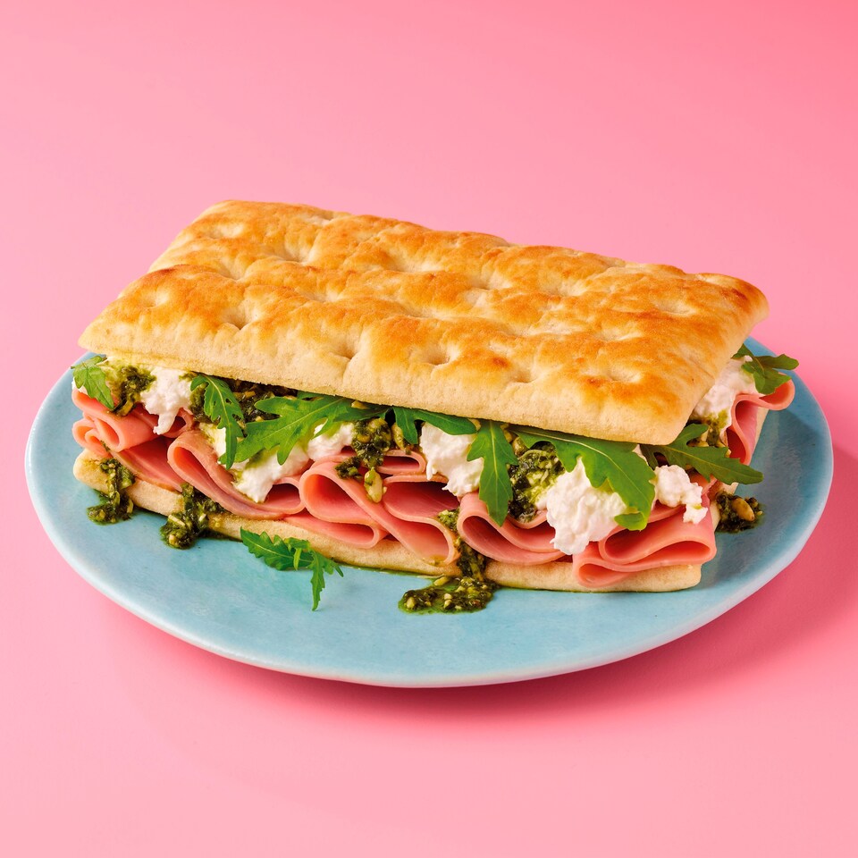 image 1 of Deli Kitchen Sliced Focaccia Flatbreads 4 Pack 300g