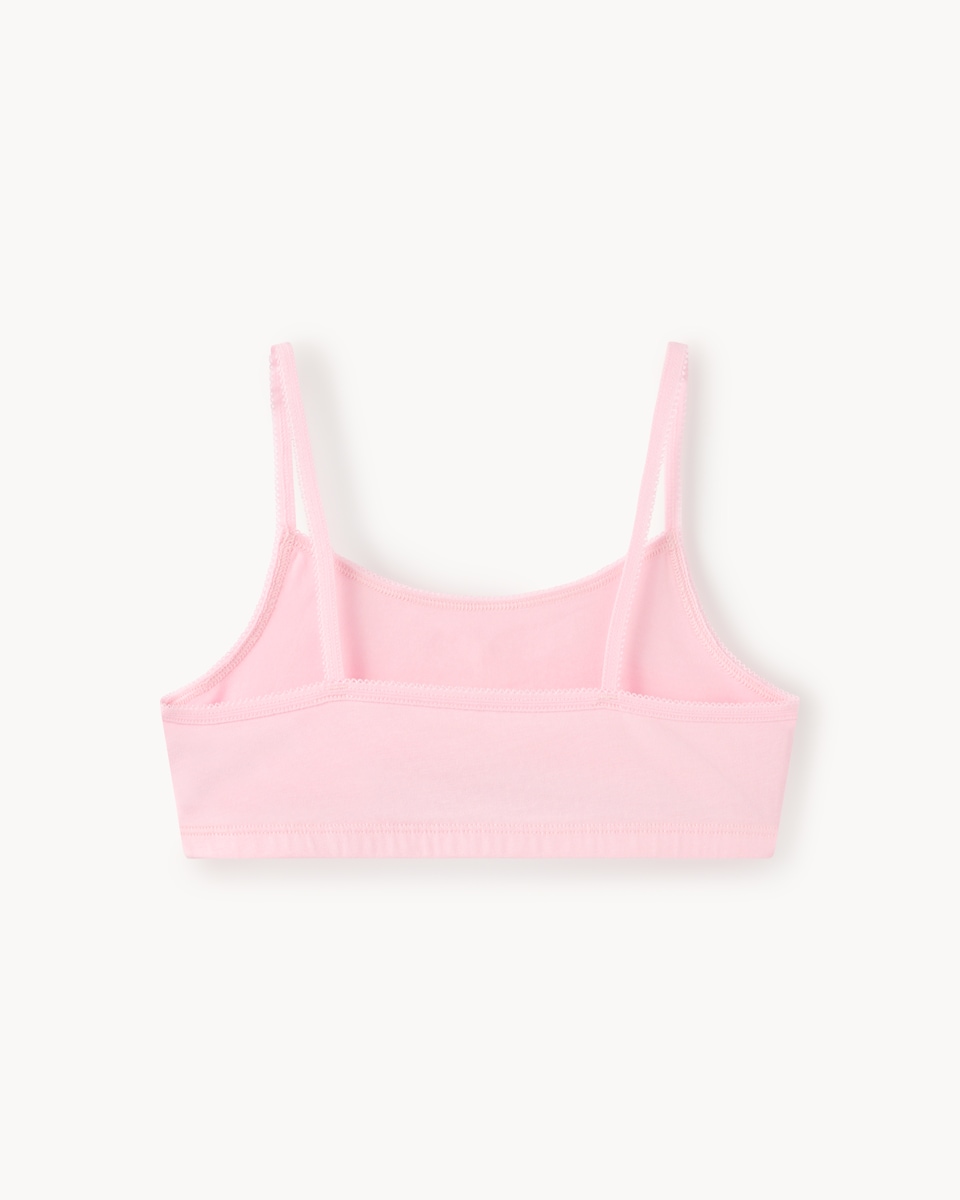 image 1 of F&F Girls 3-Pack Cotton Rich Ruched Crop Tops in Pink