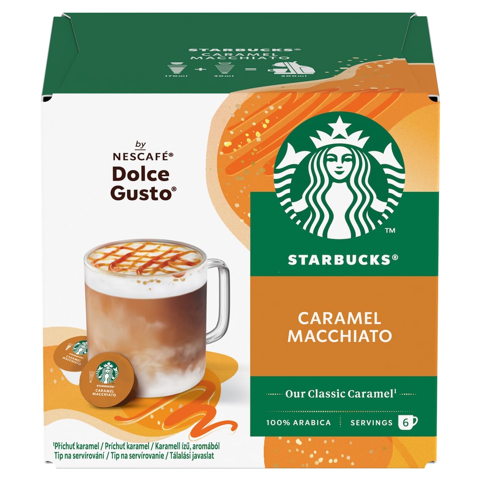 Starbucks by Nescafé Dolce Gusto Caramel Macchiato kávé és tejpor kapszula 12 db/6 csésze 127,8 g  1. kép