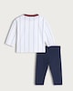 image 2 of F&F Baby 2-Piece Cotton Rich Chicago Illinois Slogan Top and Leggings Set in White