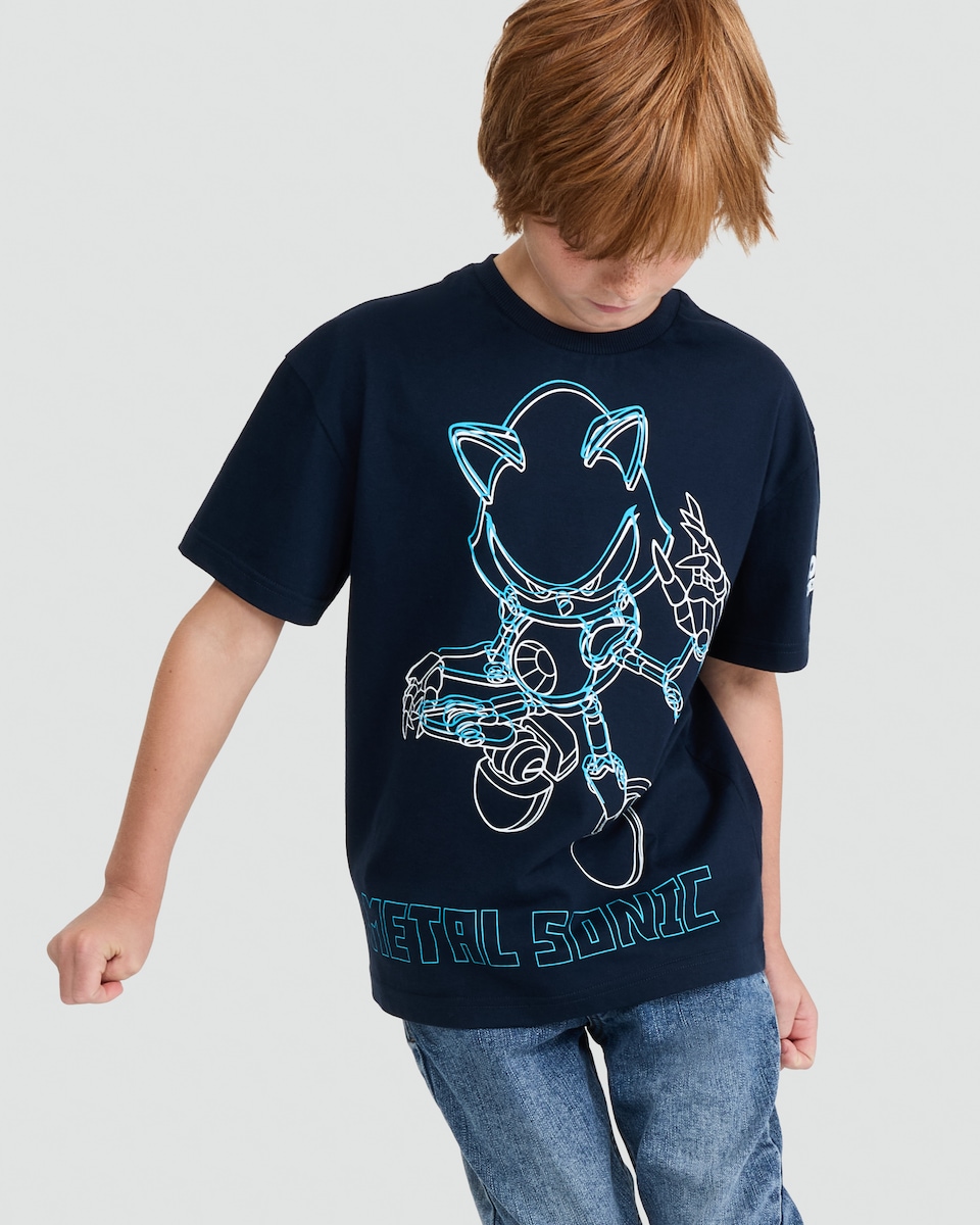 image 1 of Sonic Oversized Short Sleeved T-Shirt in Black