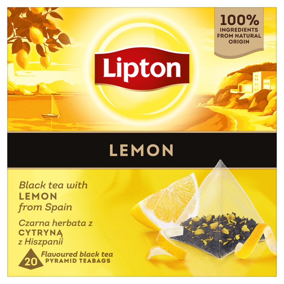 Lipton Lemon aromatizovaný černý čaj 20 sáčků 34g