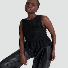 F&F Textured Sleeveless Smock Top in Black
