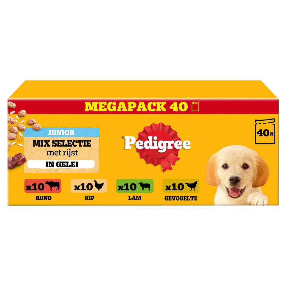 Pedigree Junior Vegyes Válogatás teljes értékű nedves eledel kölyökkutyák számára 10 x 100 g (4 kg)  1. kép