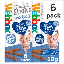 Webbox Cat Delight Cod Chewy Sticks 6x 30g