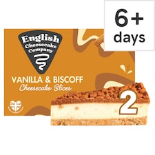 English Cheesecake Company 2 Vanilla & Biscoff Cheesecake Slices 180g
