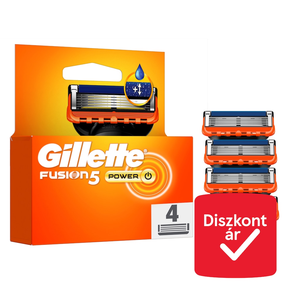 image 1 of Gillette Fusion5 Power Razor Cart Refills for Men, 4 Razor Blade Refills, Larger Lubrication Strip
