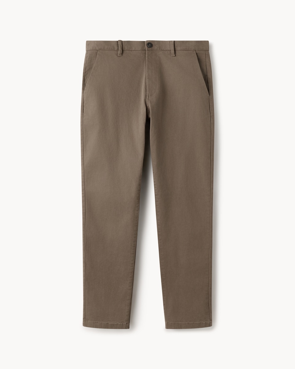 F&F Cotton Rich Slim Leg FREEFIT® Chino Trousers in Stone