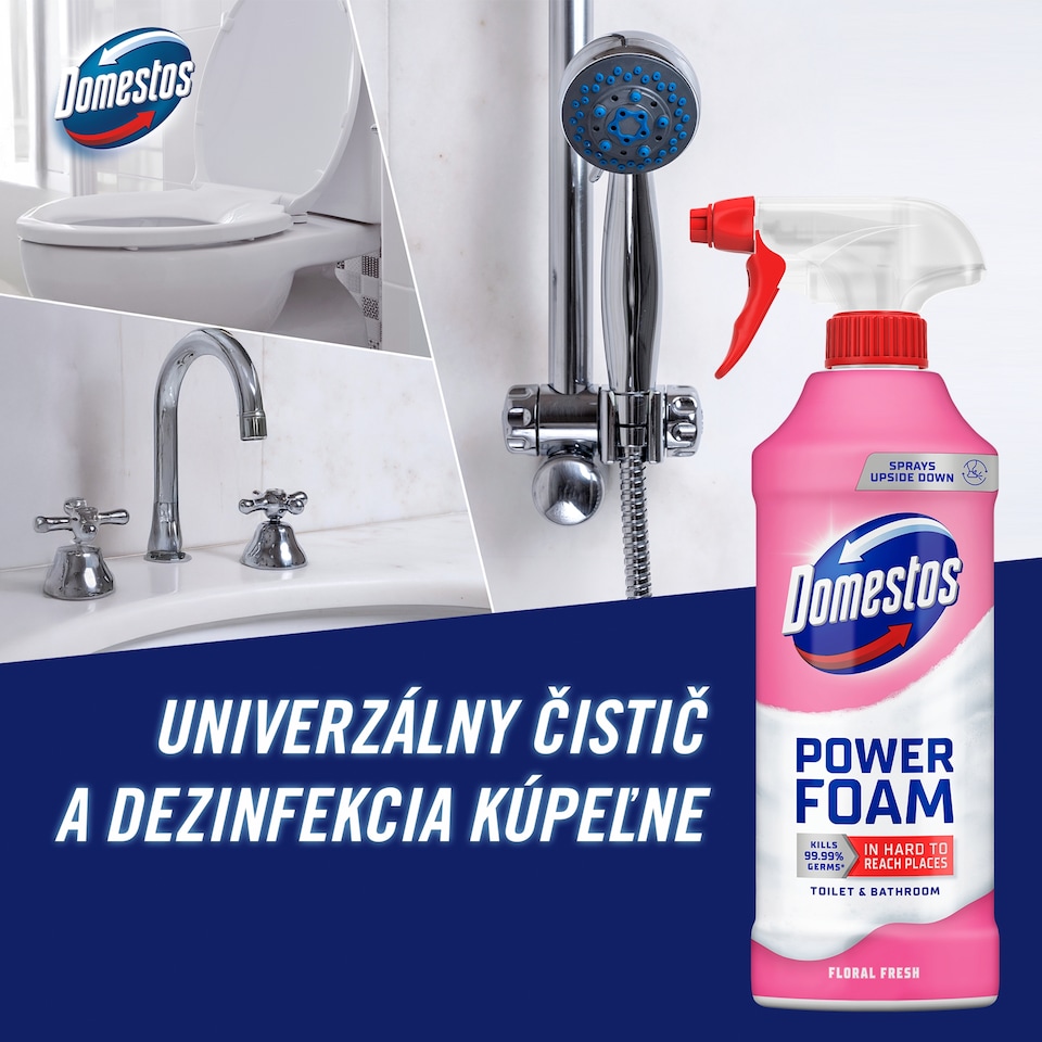 obrázok 1 z Domestos Power Foam čistič toalety Floral Fresh 435 ml