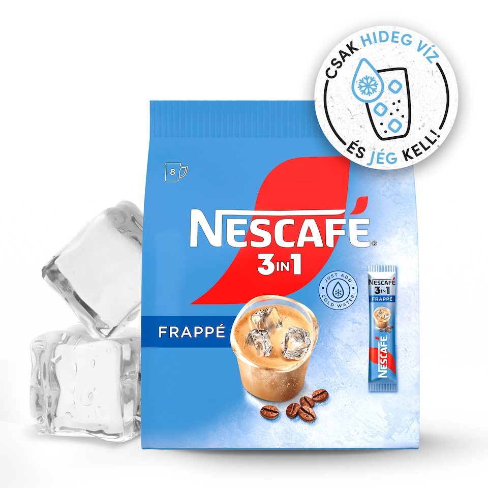 NESCAFÉ 3in1 Frappé azonnal oldódó kávéspecialitás 8 x 15 g (120 g)  1. kép