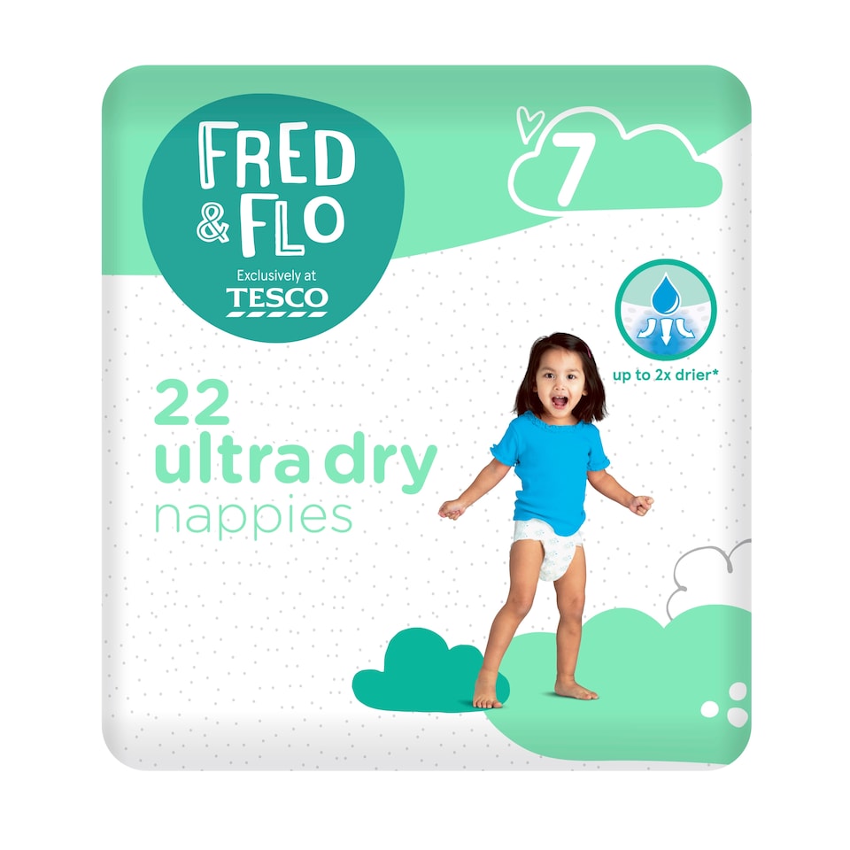 image 1 of Fred & Flo Ultra Dry Nappies Size 7 22 Pack