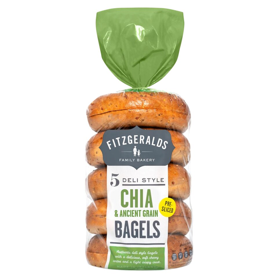Fitzgeralds Family Bakery 5 Chia & Ancient Grain Bagels 425g