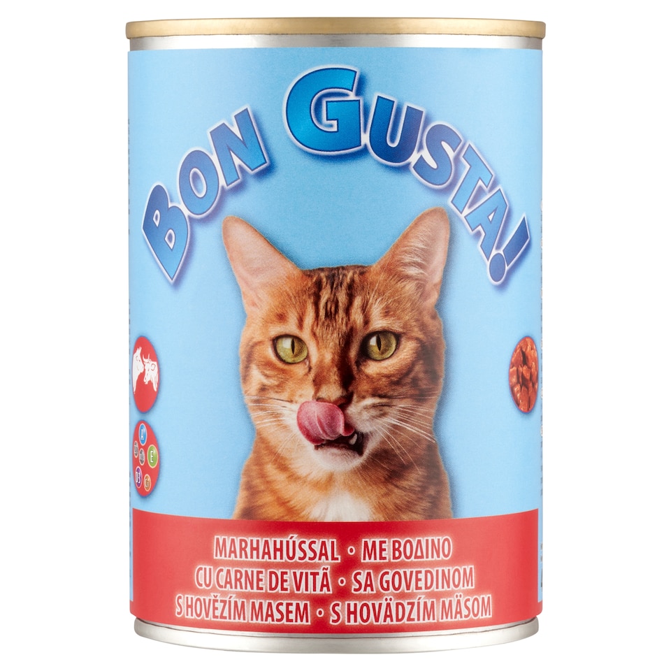 Bon Gusta! teljes értékű állateledel felnőtt macskák számára marhahússal 415 g