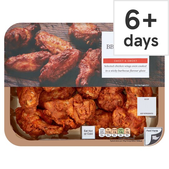 Tesco British Ready To Eat Bbq Roast Chicken Wings 525G Tesco Groceries