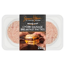 Simon Howie 4 Pork Sausages Breakfast Patties 240G