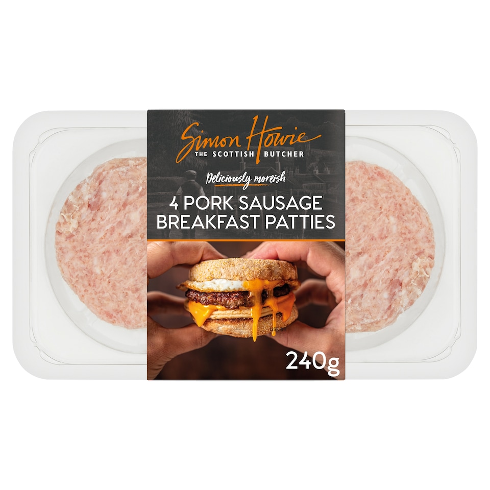 image 1 of Simon Howie 4 Pork Sausages Breakfast Patties 240G