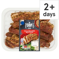  Tesco Fire Pit Salt & Chilli Pork Belly Slices 400G