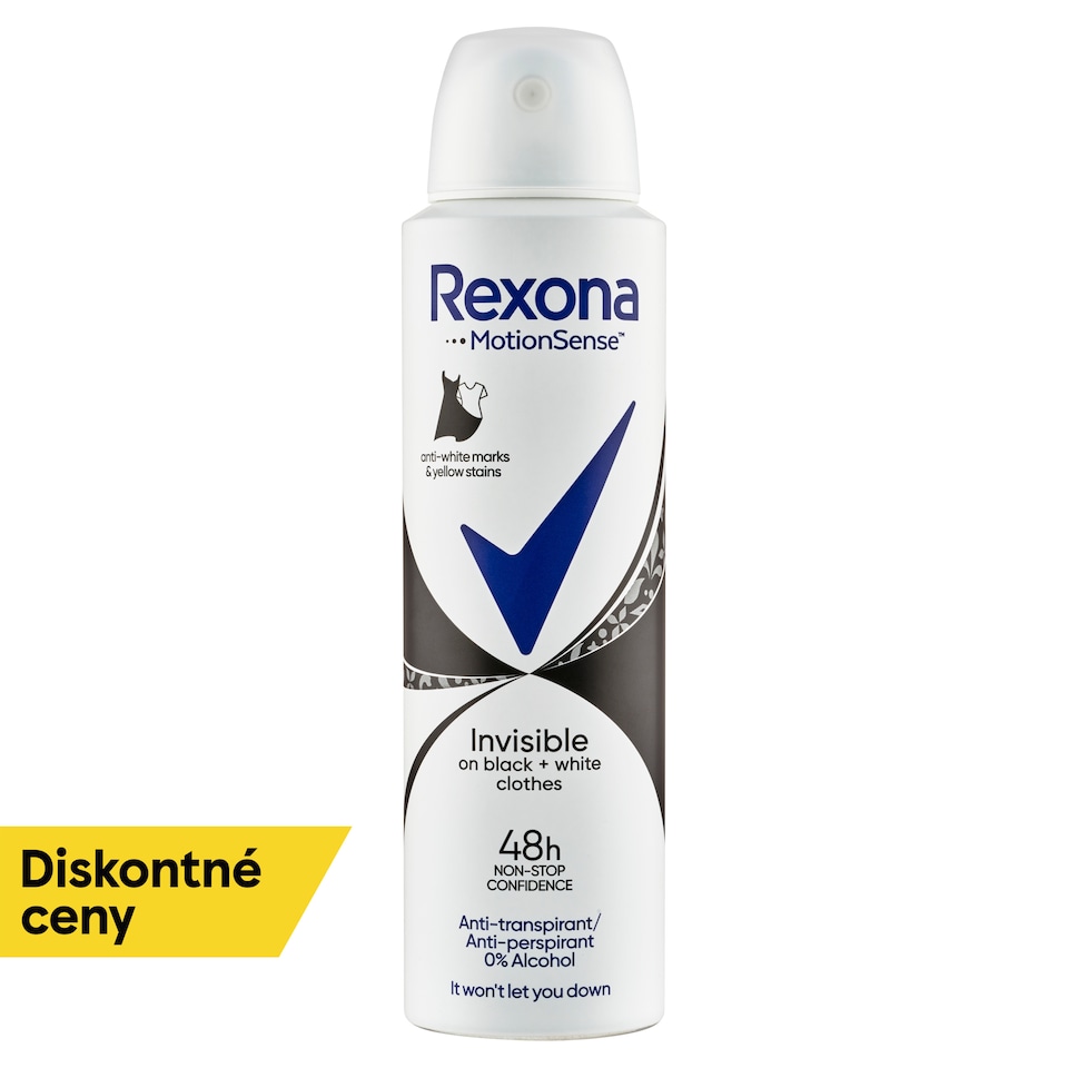 obrázok 1 z Rexona Invisible Black and White Antiperspirant sprej 150 ml