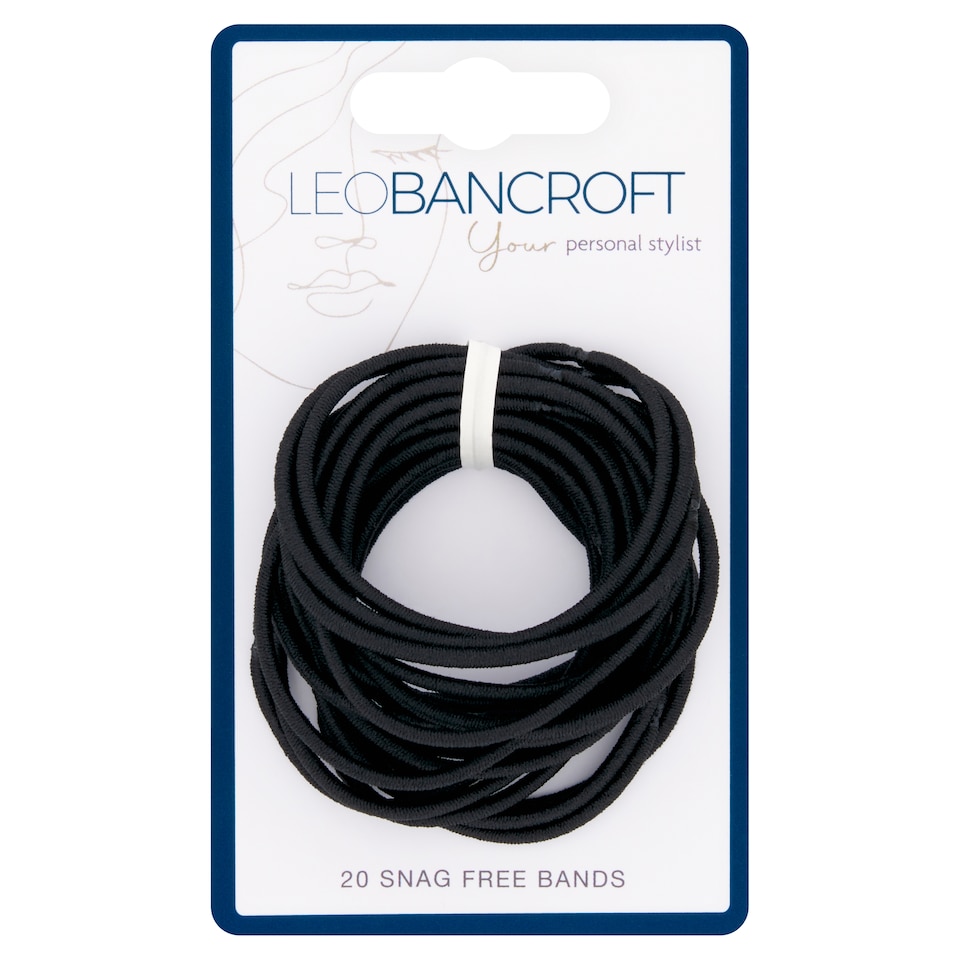 Leo Bancroft Snagfree Narrow Hairbands Black 20 Pack