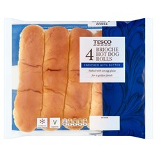 Tesco Brioche Hot Dog Rolls 4 Pack