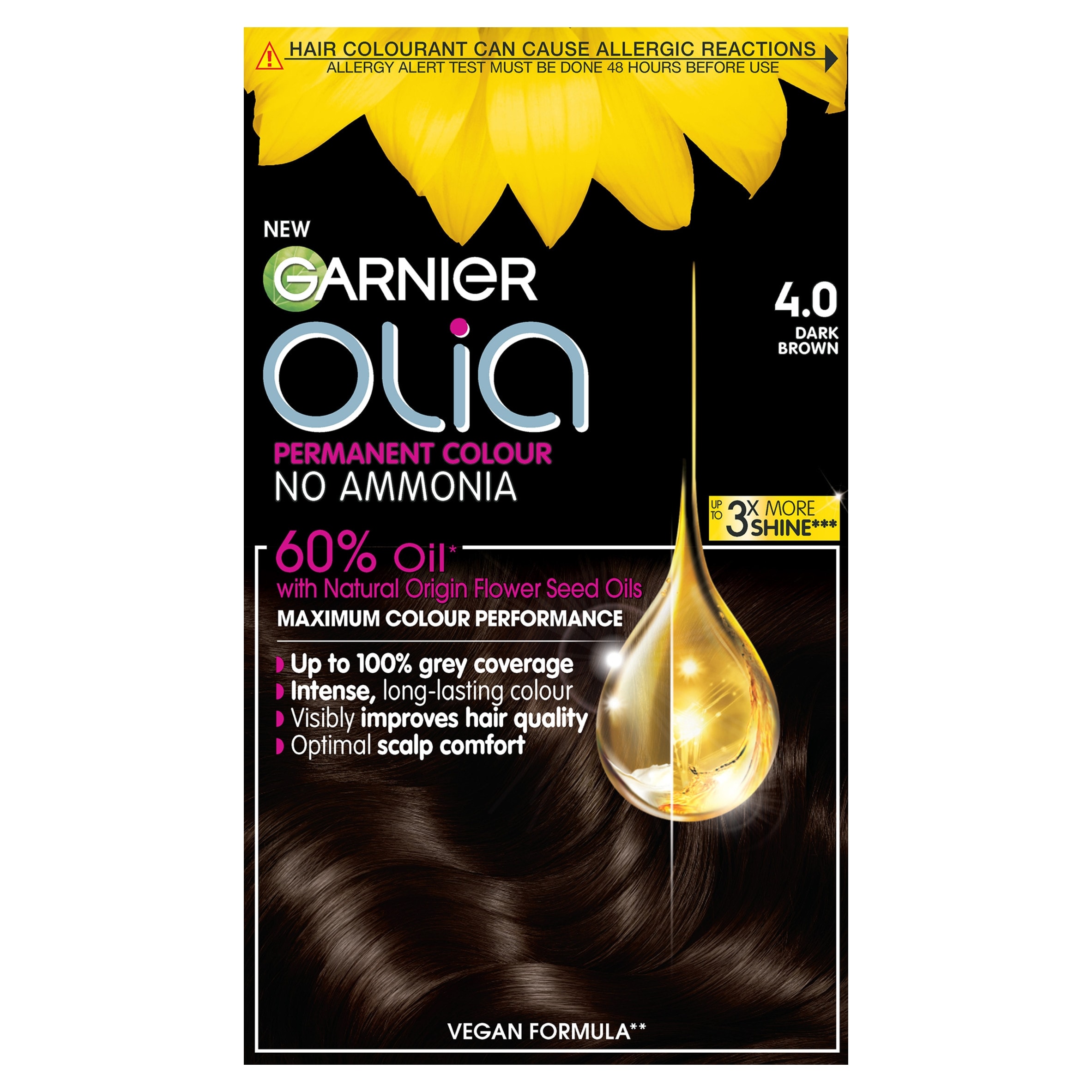Garnier Olia No Ammonia Permanent Hair Dye - 4.0 Dark Brown