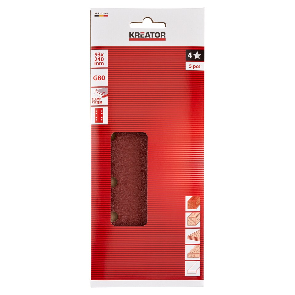 Kreator Brusný papír 93 x 240 mm G80 5 ks