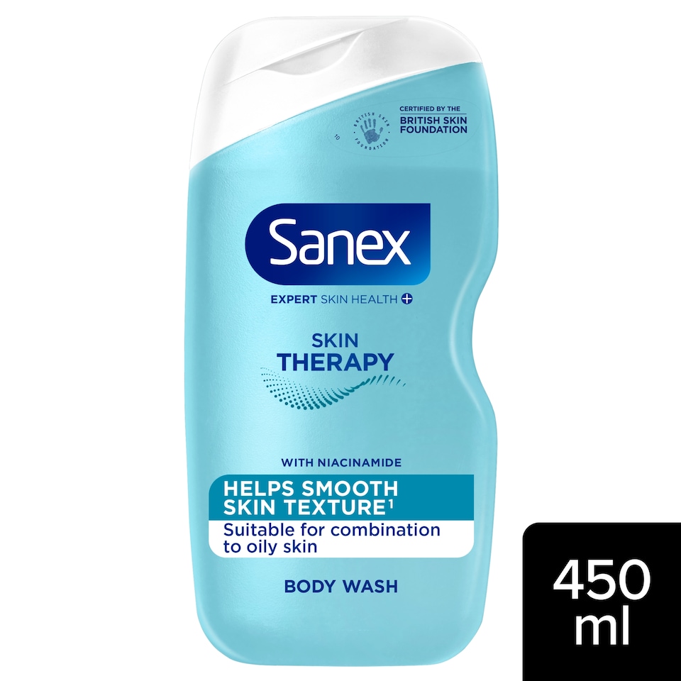 image 1 of Sanex Expert Skin Health + Skin Therapy Smooth Skin Texture Shower Gel Body Wash 450ml