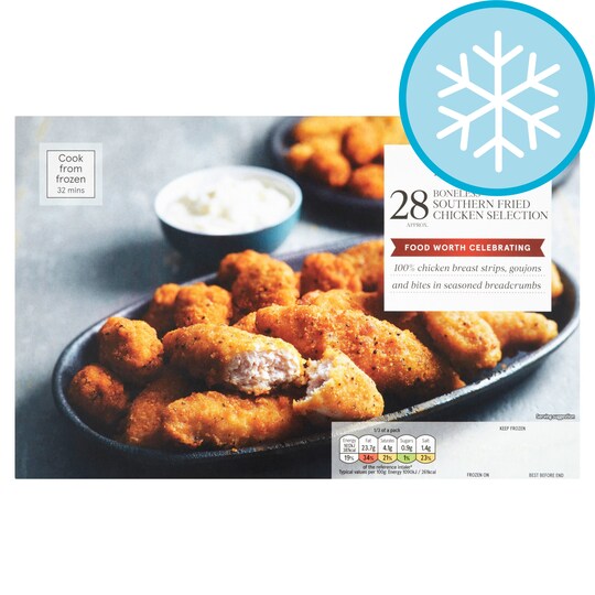 Tesco 28 Boneless Southern Fried Chicken Selection 550G Tesco Groceries