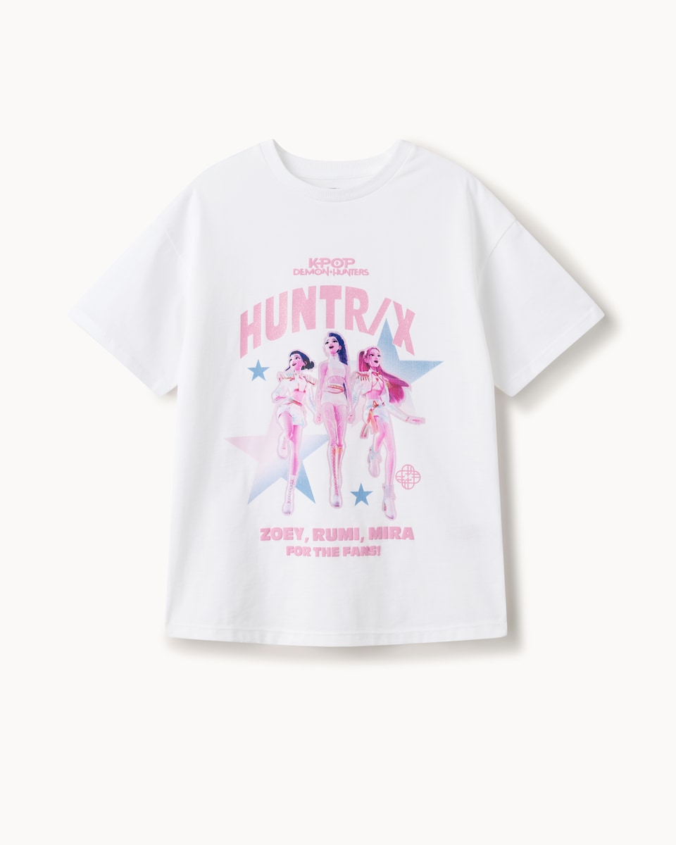 image 1 of K-Pop Demon Hunters Pure Cotton Printed T-Shirt in White