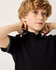 image 1 of F&F Boys Pure Cotton Tipped Polo Shirt in Black