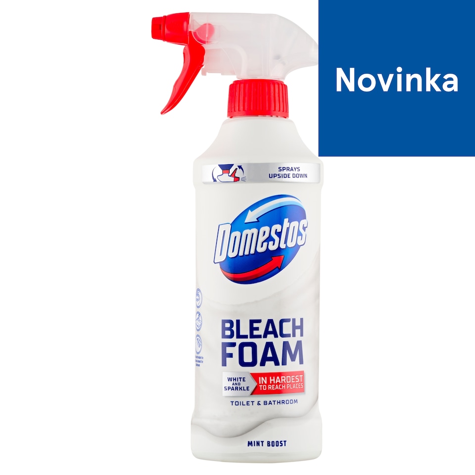 obrázok 1 z Domestos Bleach Foam čistič toalety White & Shine 435 ml