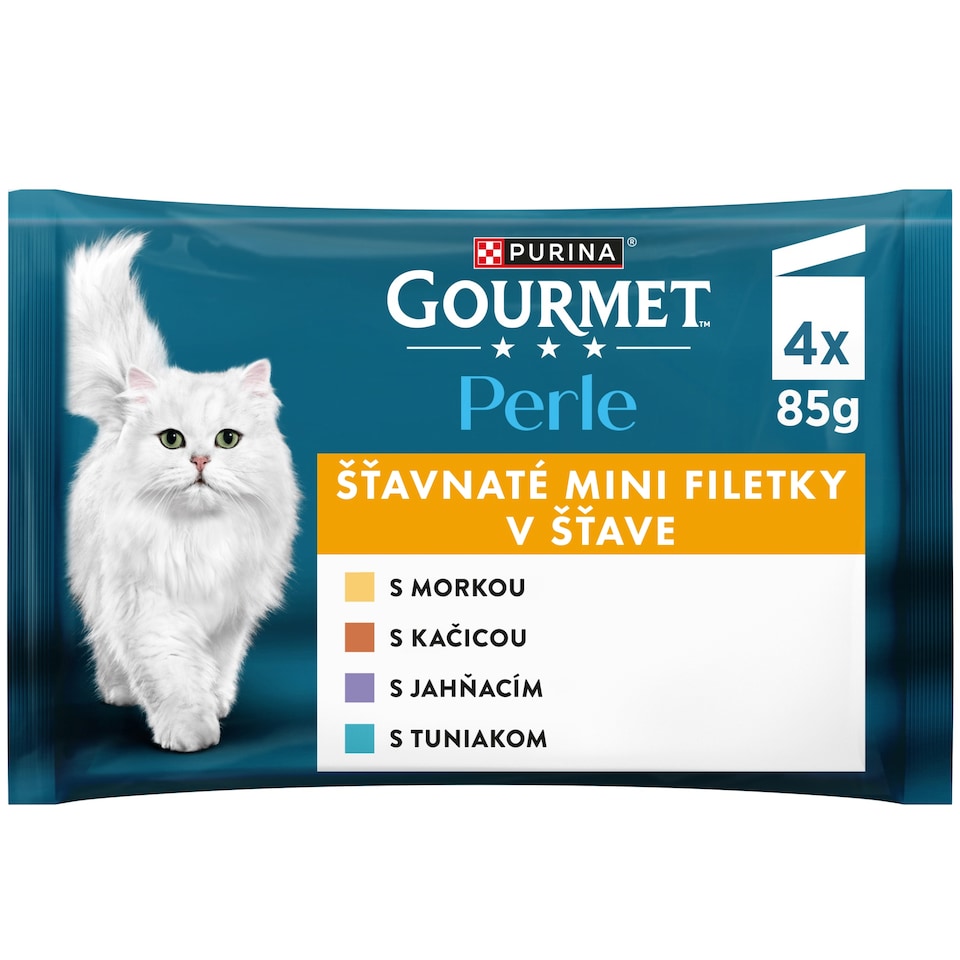 image 1 of Gourmet Perle Cat Pouches Turkey, Tuna, Duck, Lamb in Juice 4 x 85 g