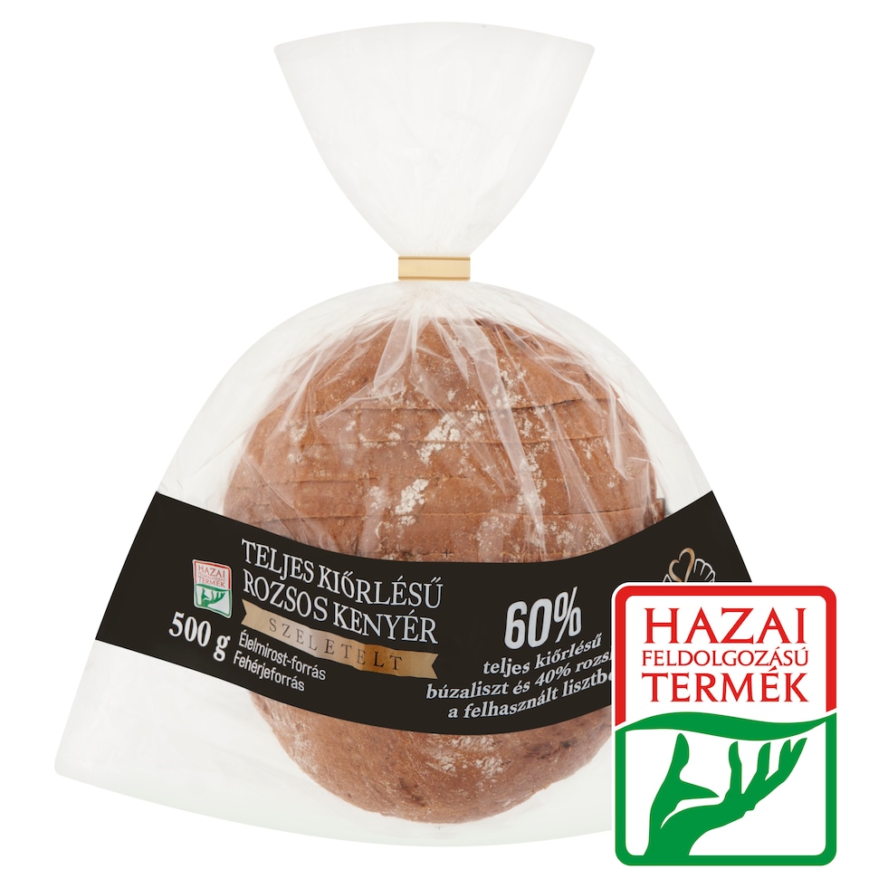 Kanizsa Pékség szeletelt teljes kiőrlésű rozsos kenyér 500 g